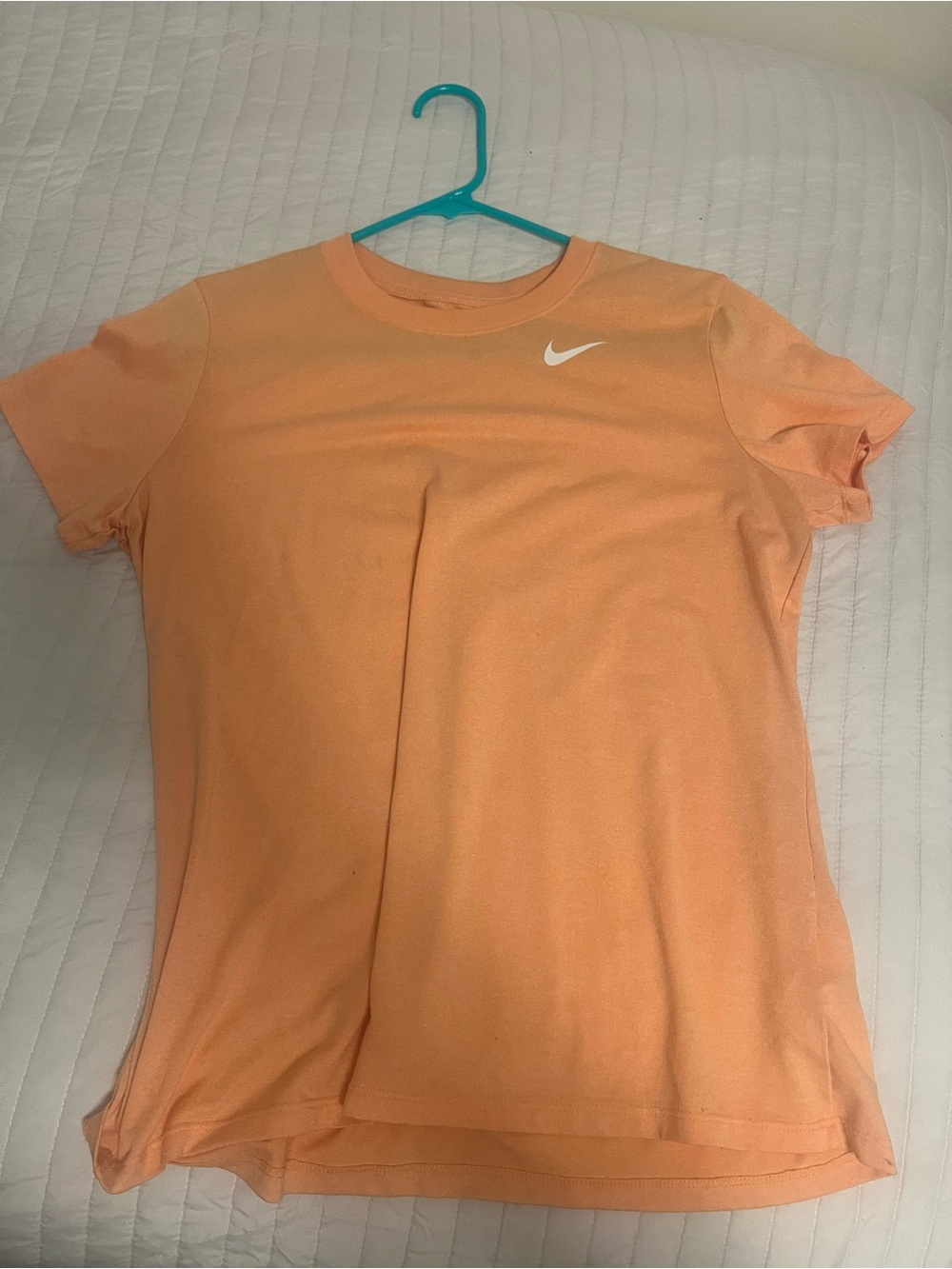 Nike Women's Peach Short Sleeve Crew Tee with White Swoosh